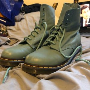 Blue green doc martens